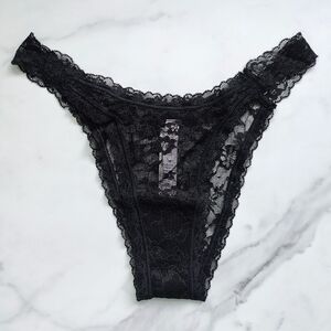 NWT VICTORIA'S SECRET THE LACIE LACE BRAZILIAN PANTY IN BLACK SIZE EXTRA LARGE